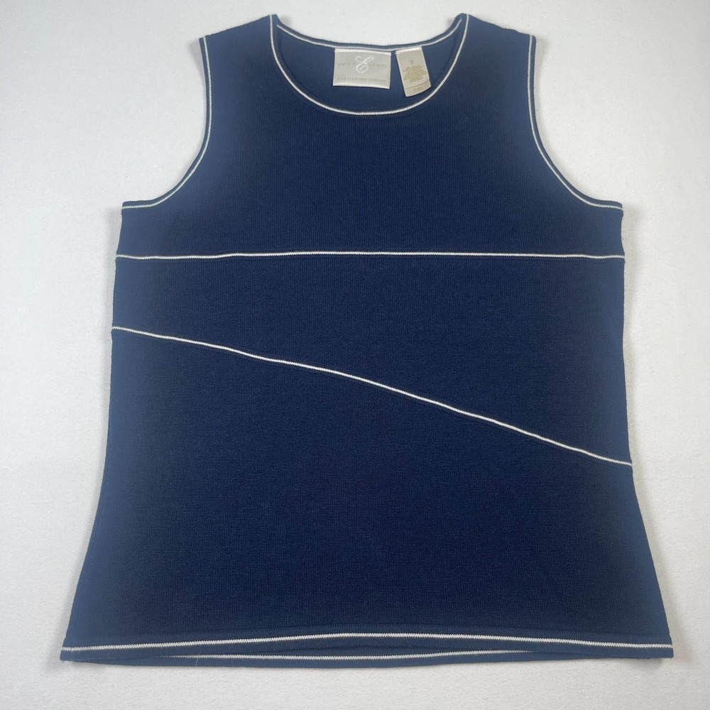 Emma & James Women's S Navy Sleeveless Sweater Vest Pullover‎
